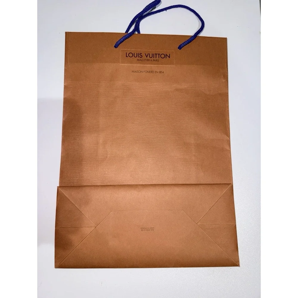 Louis Vuitton Paper Shopping Bag with Blue Handles Bag‎ Only Size